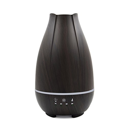 500ml Cool Mist Humidifier Wood Grain Ultrasonic Aromatherapy Diffuser with Timer Touch Button Control Waterless Auto Shut-Off 7 Color LED Lights - B07BNH5QSH